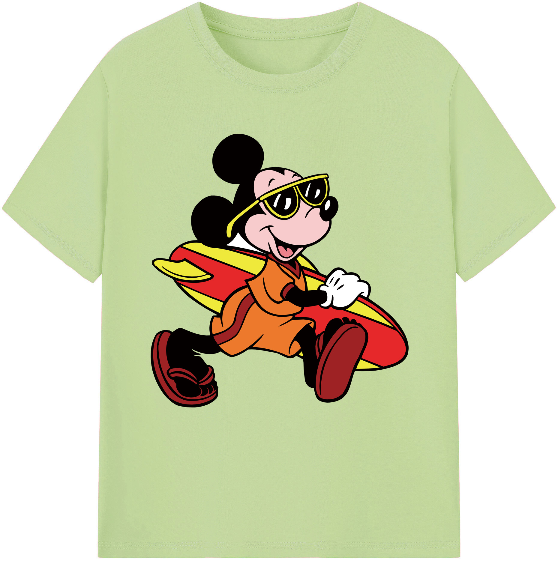 （画像用） ミッキーマウス Mickey Mouse 綿100％半袖Tシャツ（フロントプリント）